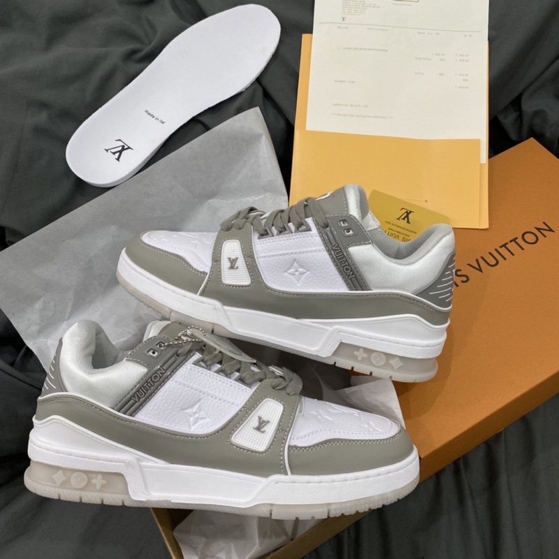 GIÀY L.V TRAINER SNEAKER WHITE GREY LAI AU