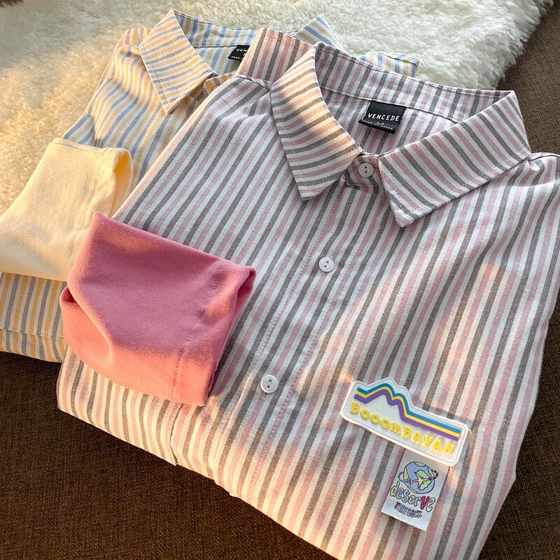 Áo sơ mi giả hai lớp phong cách hàn quốc dành cho nữ