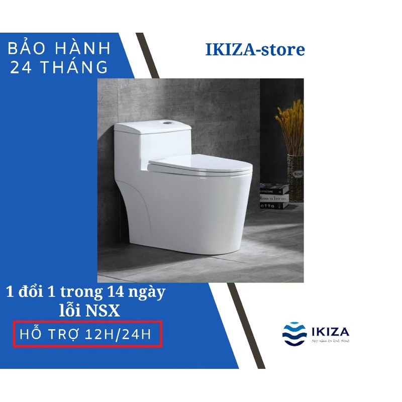 Bồn cầu liền khối Ikiza mã ik566, bệt vệ sinh ikiza