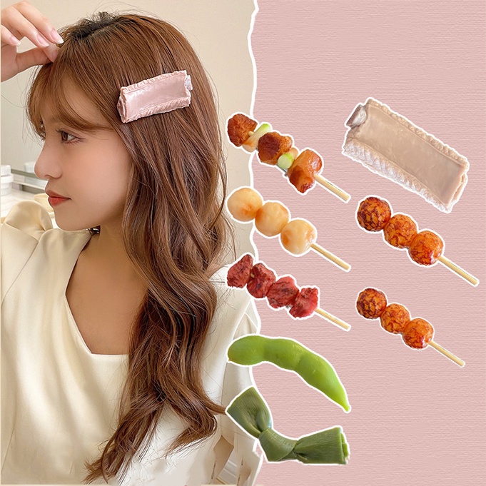 Kẹp tóc thiết kế kiểu đồ ăn sáng tạo vui nhộn dễ thương