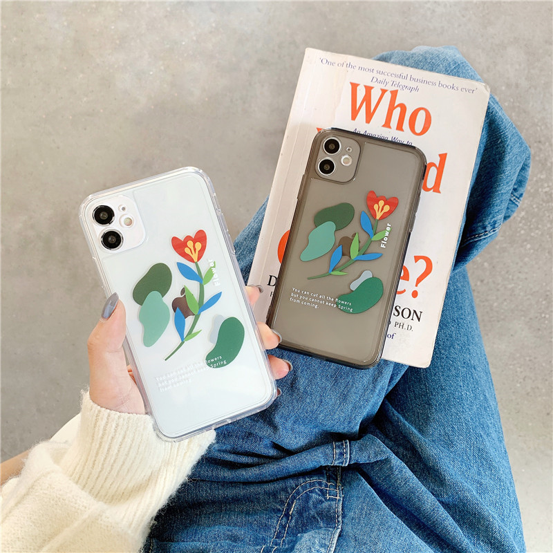 Ốp Lưng Tpu Mềm Họa Tiết Hoa Tulip Cho Iphone 12 11 Pro Max 6 6s 7 8 Plus Iphone X Xs Max Xr Se 2020