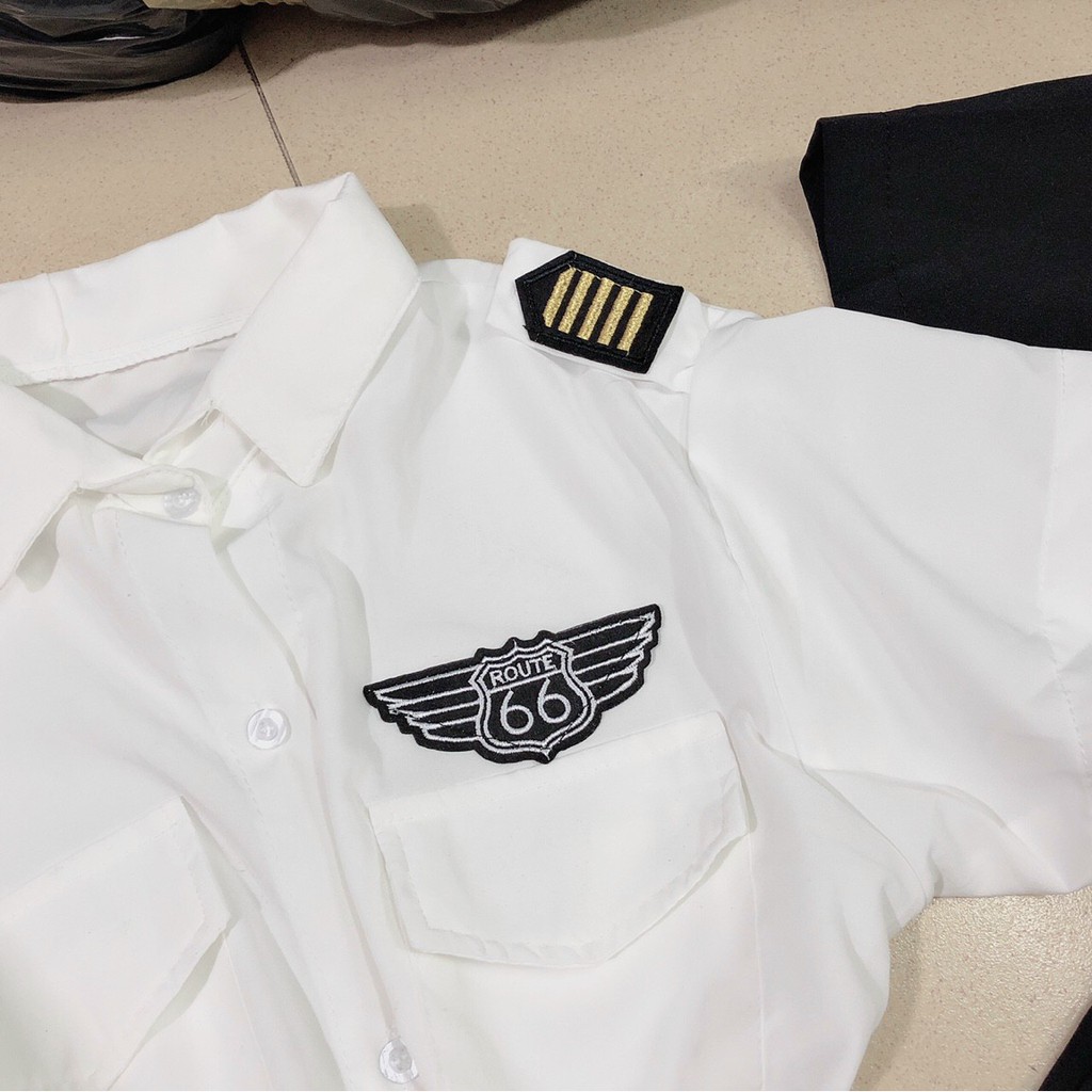 Set áo sơ mi cơ trưởng tay ngắn phối quần short kaki khoen rời cá tính