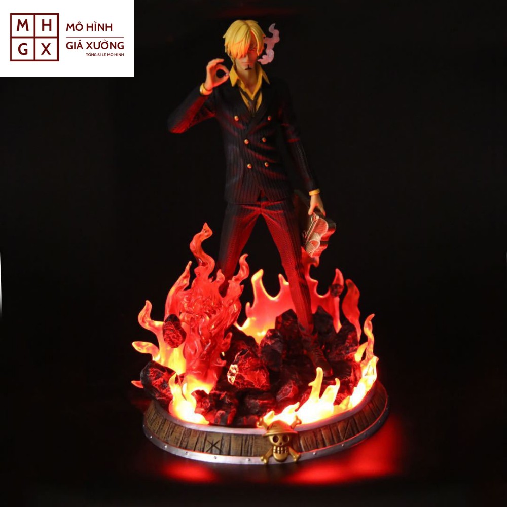 ( Có Led) Mô Hình Vinsmoke Sanji Hắc Cước (Chân Đen) Cao 36cm - Tượng Figure One Piece