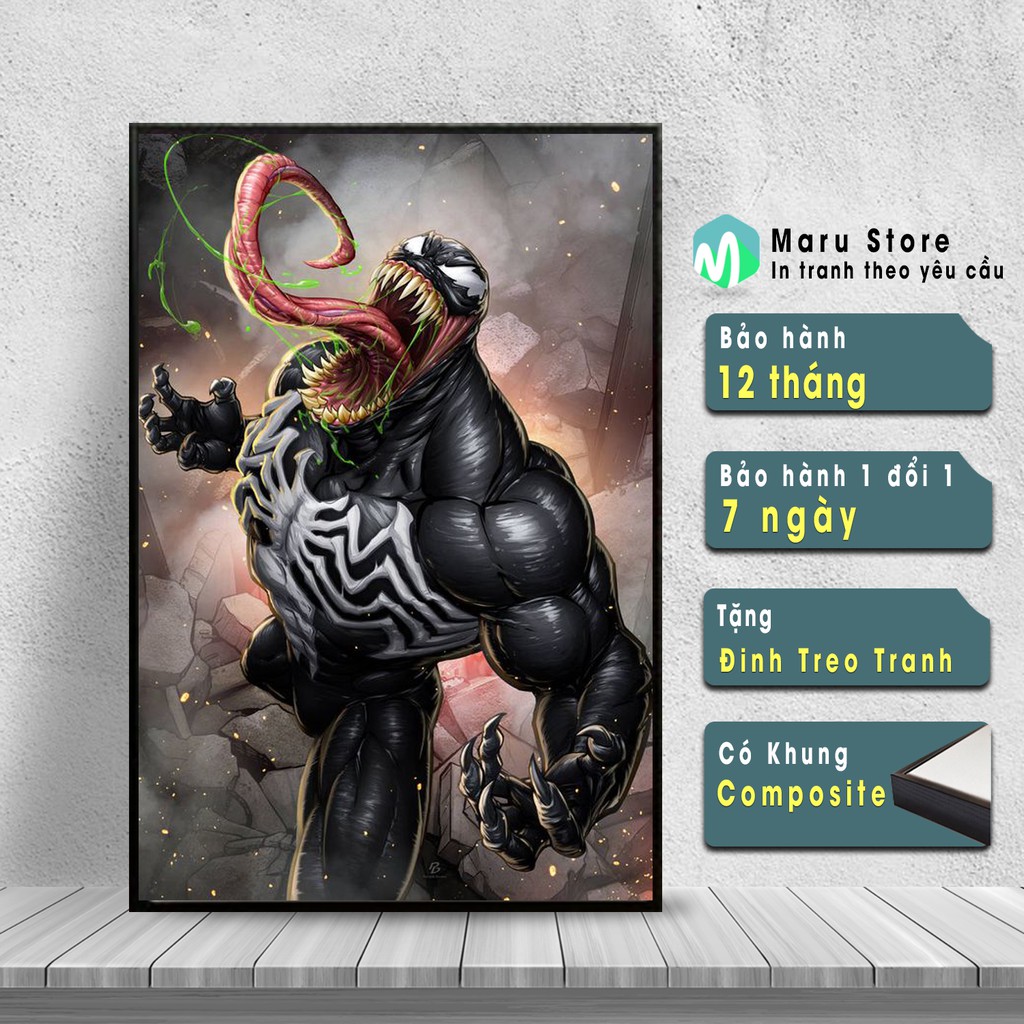 Tranh Treo Tường Marvel Nhân Vật Venom Phong Cách Siêu Ngầu