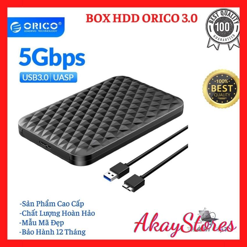 Box ổ cứng 2.5 Orico 2520U3 / 2139U3 / 2077U3 Sata 3.0 AkayStores - Dùng cho HDD, SSD BH 12 THÁNG-Hộp đựng ổ cứng