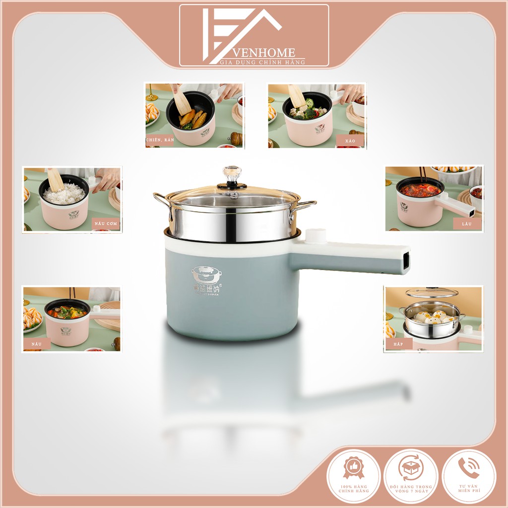 Nồi lẩu mini, nồi nấu mì mini, đa năng, cao cấp, dung tích 1,6 lít