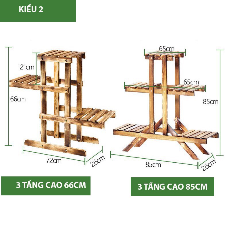 Kệ hoa cây cảnh gỗ tre gấp gọn đa năng nhiều tầng 2 3 4 tầng để trong nhà ngoài trời sân vườn ban công tiện lợi