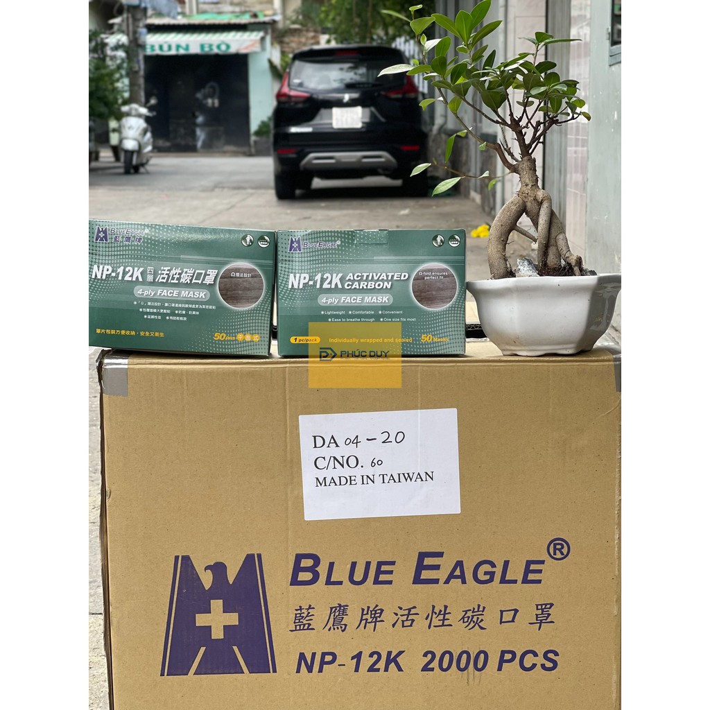 KHẨU TRANG BLUE EAGLE THAN HOẠT TÍNH 4 LỚP NP12K CHÍNH HÃNG