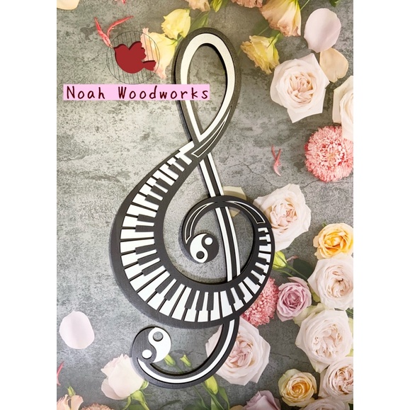 TRANH GỖ TREO TƯỜNG đa lớp hình KHÓA SOL [Muti-layer Wooden Treble Clef-Shaped Pic]