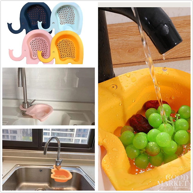 Rổ Nhựa CHÚ VOI Đựng Đồ Ráo Nước Gắn Bồn Rửa Chén Tiện Dụng