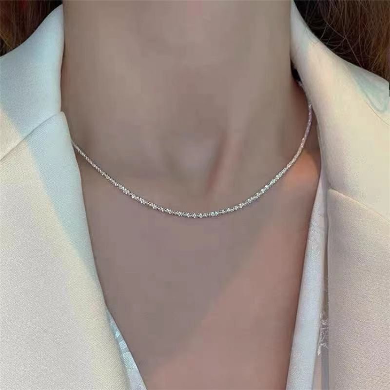 Dây chuyền nữ bạc S925 - Vòng cổ nữ bạc Ý tuyết trắng basic sang trọng Vườn Trang Sức