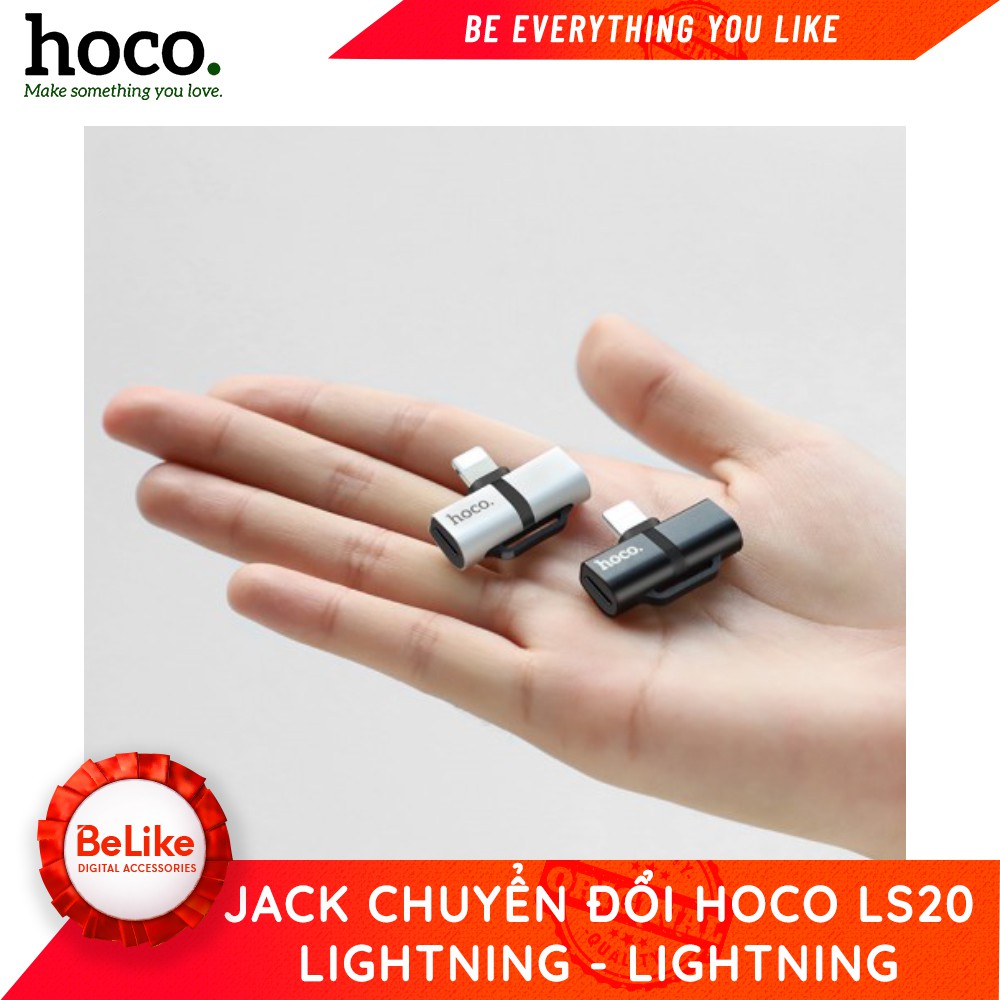 Jack chuyển đổi Lightning to Lightning Hoco LS20 - BH 6 Tháng