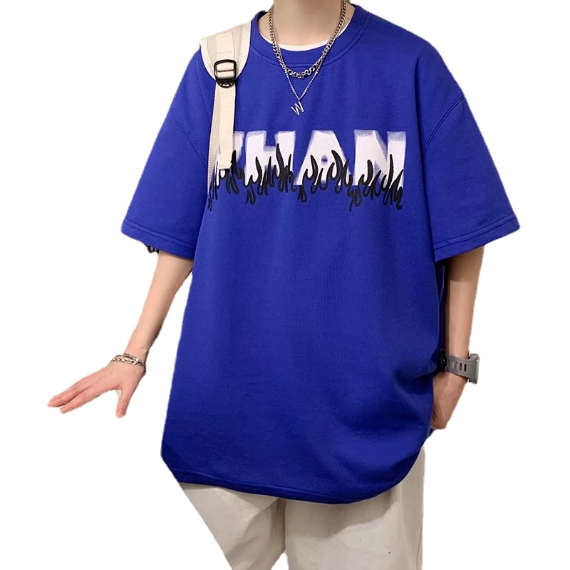 Áo Thun Tay Ngắn Cổ Tròn Dáng Rộng In Chữ Thời Trang Mùa Hè Phong Cách Nhật Bản Cho Nam Giới [M-8XL]