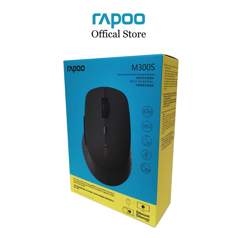 Chuột Rapoo không dây silent M300W/ M300S sạc Qi không dây - Đa Kết Nối ( đầu thu USB Receiver 2.4G/ Bluetooth 3.0/ 4.0)