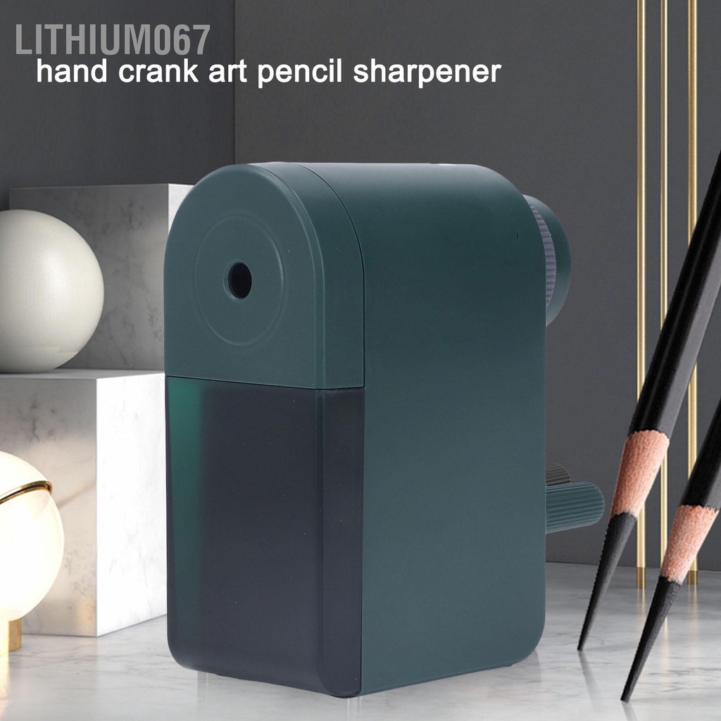 Lithium067 Thủ công Dụng cụ mài bút chì 10 tốc độ có thể điều chỉnh phác thảo Bút nghệ thuật màu than Hand Cranked Artist Pencil Sharpener