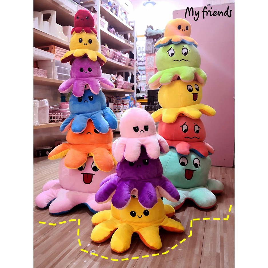 Bạch tuộc cảm xúc size to 40cm đội đầu siêu cute - đủ mọi kích thước thừ bé xíu móc khóa đến to Bự luôn