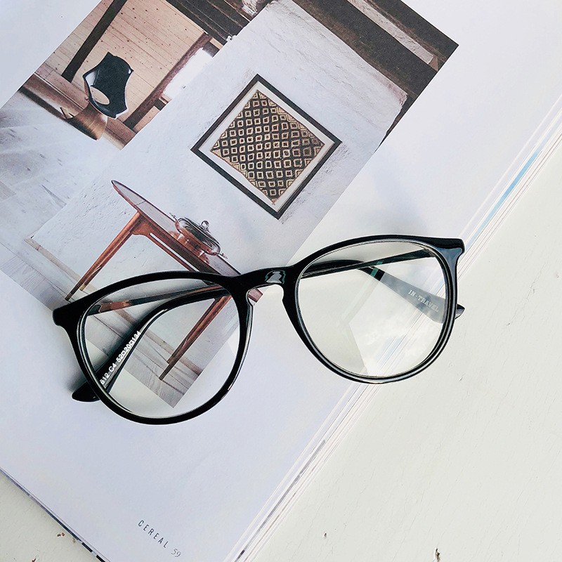 Kính cận thời trang nam nữ gọng tròn mắt mèo không độ phong cách Hàn Quốc chống tia UV đẹp giá rẻ 067 | BigBuy360 - bigbuy360.vn