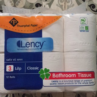 Giấy vệ sinh Lency 12 cuộn 3 lớp