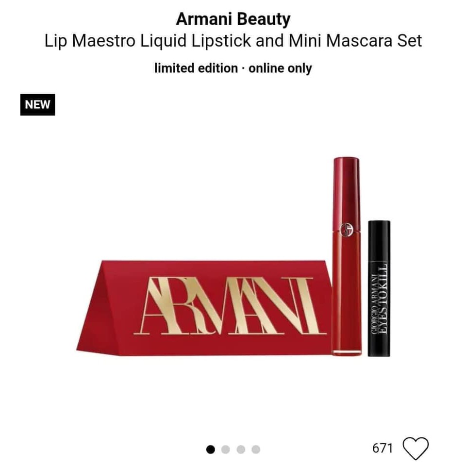 Set son kem lỳ GioGio Armani 400 kèm mascara mini