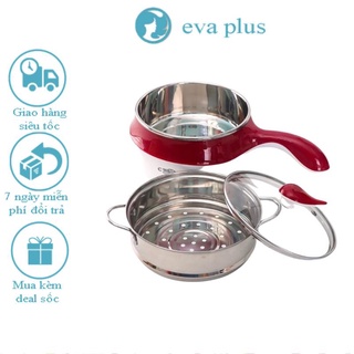 Nồi lẩu mini chống dính kèm xửng hấp size 18cm.- Ca Nấu Mì Đa Năng