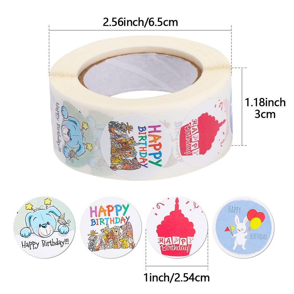 JANE Cuộn 500 Miếng Dán Trang Trí Hình Chữ Happy Birthday