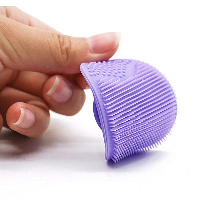 Bàn Chải Silicone Mềm Hình Oval Rửa Mặt Loại Bỏ Mụn Đầu Đen Cho Da Mặt