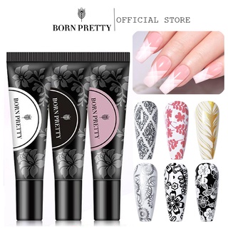BORN PRETTY 1 Lọ Gel Sơn Móng Tay Màu Trắng/Đen/Hồng Với Dung Tích Hiệu 8ML