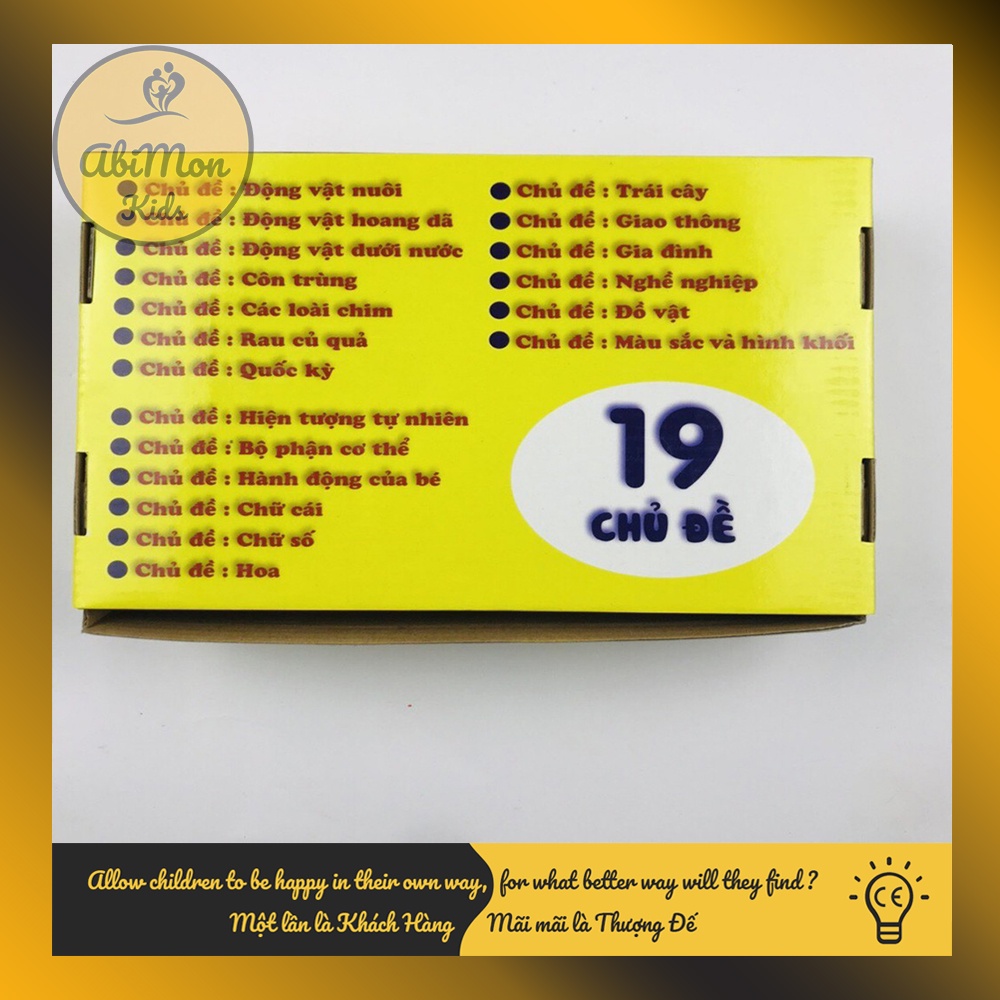 Bộ Thẻ Flashcards 19 Chủ Đề (size to) ☘️ Học Tiếng Anh Cho Bé ✨ (Đồ chơi Gỗ - Đồ chơi Giáo Dục - An toàn - Thông minh)