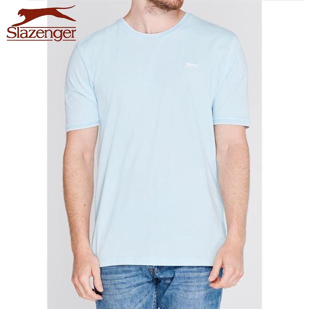 Áo thun nam Slazenger Tipped (màu Light Blue) - Hàng size UK