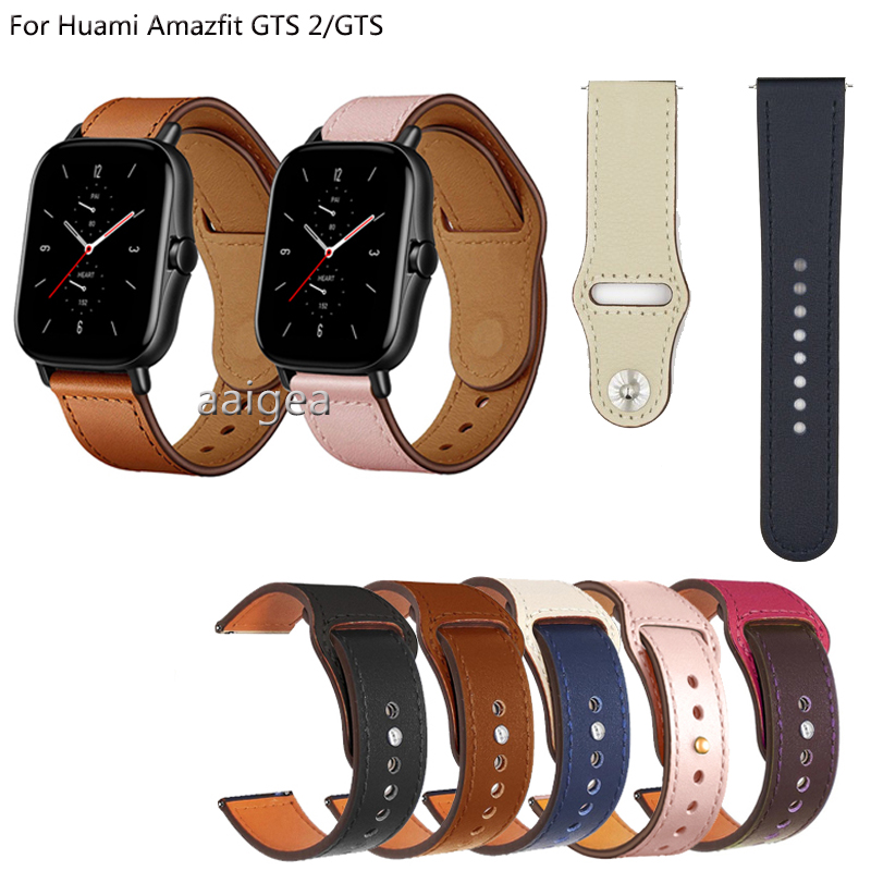 Dây Đeo Da Thật Cho Đồng Hồ Thông Minh Huami Amazfit GTS 2e GTS2 mini / Huami Amazfit Bip Lite S U