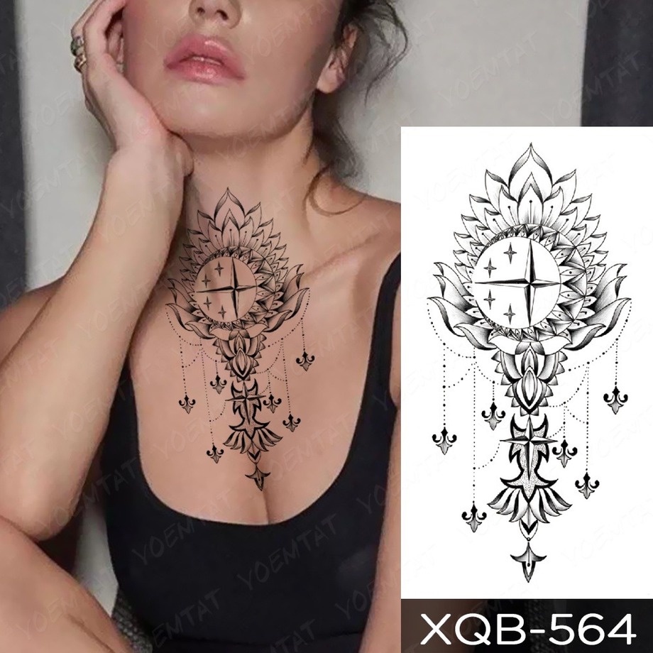 Hình Xăm Dán Tạm Thời Hình Hoa Hồng Chống Nước