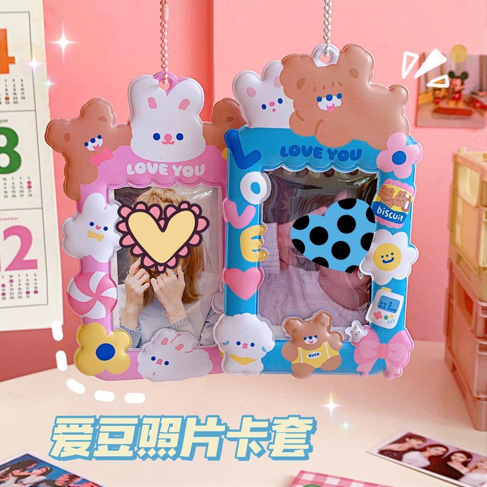 PINEVN Dây Đeo Thẻ ID Co Giãn Siêu Bền Họa Tiết Gấu Hoạt Hình Dễ Thương Giá Đỡ