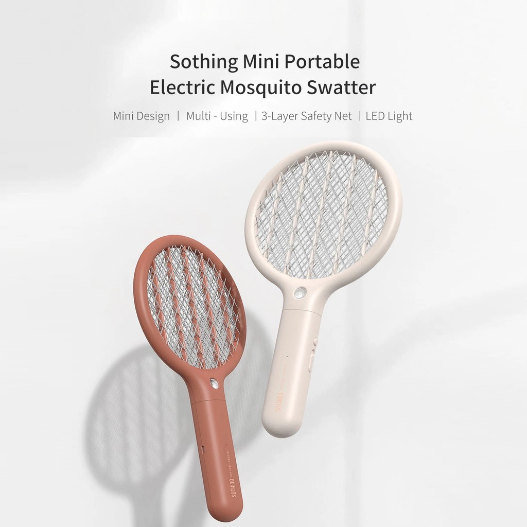Vợt diệt muỗi điện XIAOMI YOUPIN Sothing USB mini có đèn LED thời lượng pin dài tản nhiệt đa năng