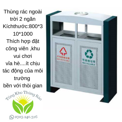 THÙNG RÁC CÔNG CỘNG NGOÀI TRỜI THÉP SƠN TĨNH ĐIỆN L-003