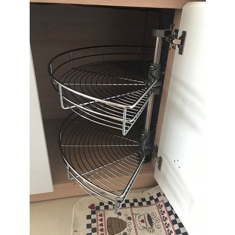 Mâm Xoay Góc 1/2 và 3/4 INOX 304 Tủ Bếp - Bảo Hành Vĩnh Viễn - Có Thợ Lắp Đặt