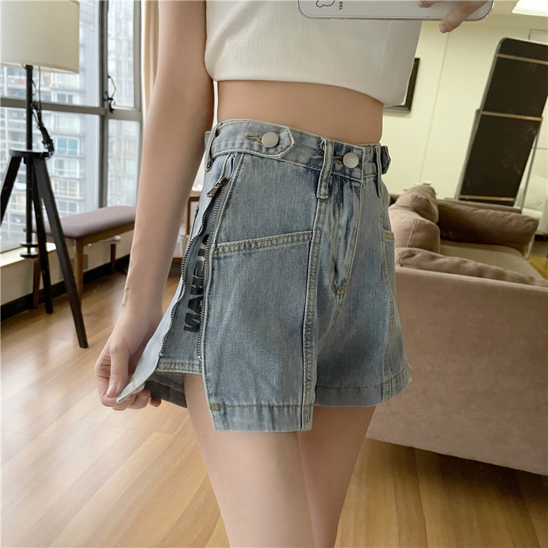 SUXI Quần Short Denim Màu Trơn Kiểu Retro Thời Trang Mùa Hè Cho Nữ