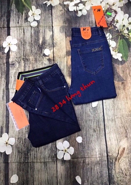 Quần jeans trung niên lưng thun siêu co giãn