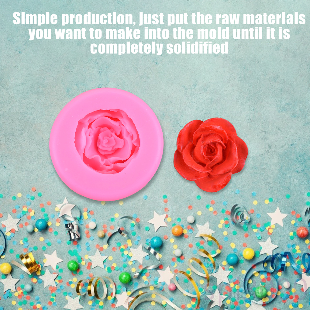 Khuôn Silicone Tạo Hình Hoa Hồng Trang Trí Bánh
