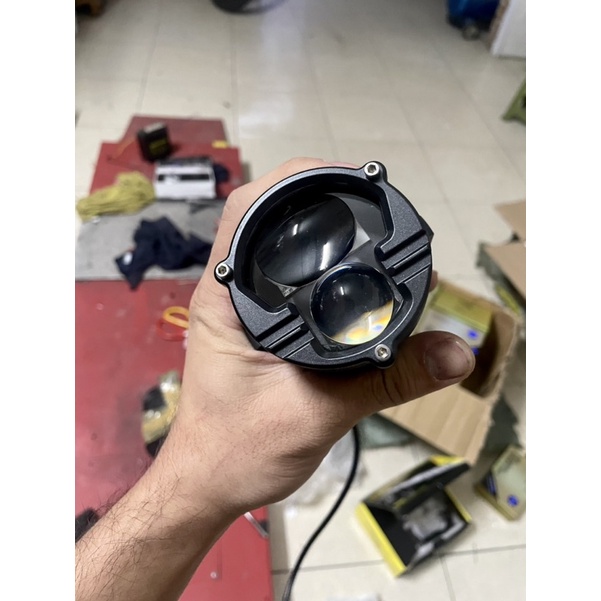 Bi cầu trợ sáng Laser phá sương 70W 12.000lumens chiếu xa ~500 mét. Lắp ô tô xe máy BH 12 tháng [ Giá 1 bi ]