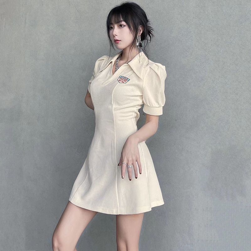 Kliou 2023 Mới Đầm sơ mi dáng chữ A Kliou màu trơn phong cách Hàn Quốc thời trang mùa hè cho nữ