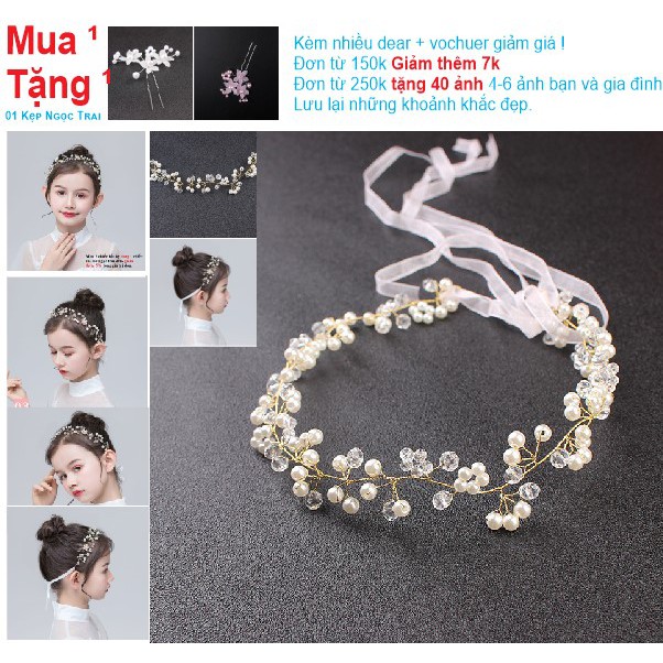 Bờm đính đá vòng đội đầu phụ kiện cô dâu phu kiện đi dã ngoại chụp hình