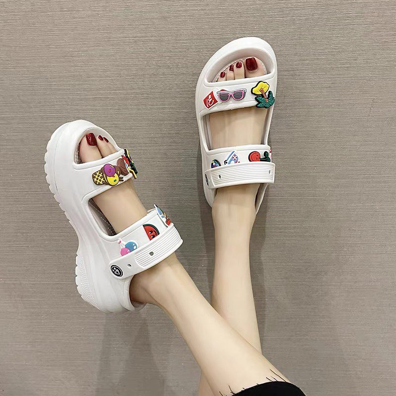 Dép sandal cross đế dày  6cm tăng chiều cao  cho nữ dép sandall ulzzang cao gót, xăng đan đế xuồng