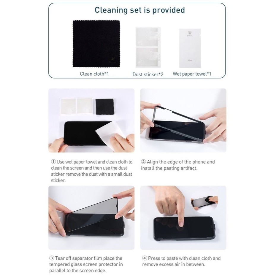 Kính cường lực chống nhìn trộm, chống bụi màng loa Baseus cho iphone X/Xs/11 Pro, Xs Max/11 Pro Max... 🍀