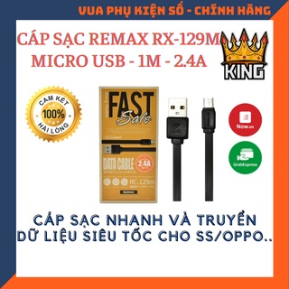 Cáp sạc nhanh remax micro rc-129m dài 1m 2.4a