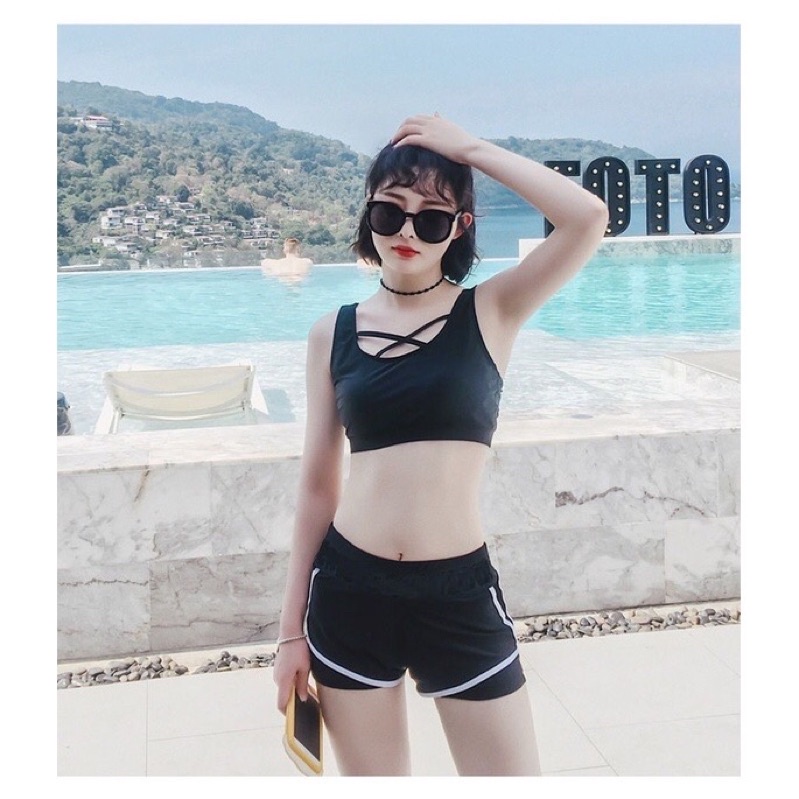 Bikini đi biển HANA bộ tắm biển kiêm tập thể thao kín đáo và sexy - sp 27