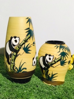 Combo 2 lọ hoa gốm men khô Bát Tràng