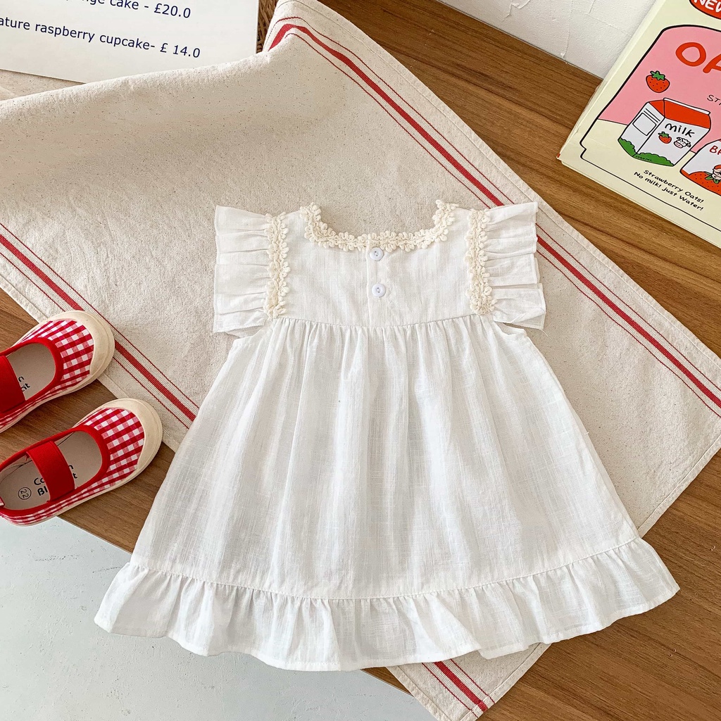 Đầm Công Chúa Thêu Hoa Cho Bé 0-36 Tháng Tuổi