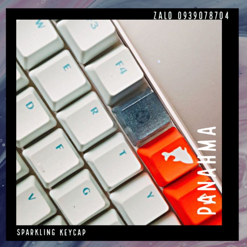 [Sẵn hàng] Keycap Sparkling Blue OEM R4 Resin Nút bàn phím hiệu ứng tinh thể