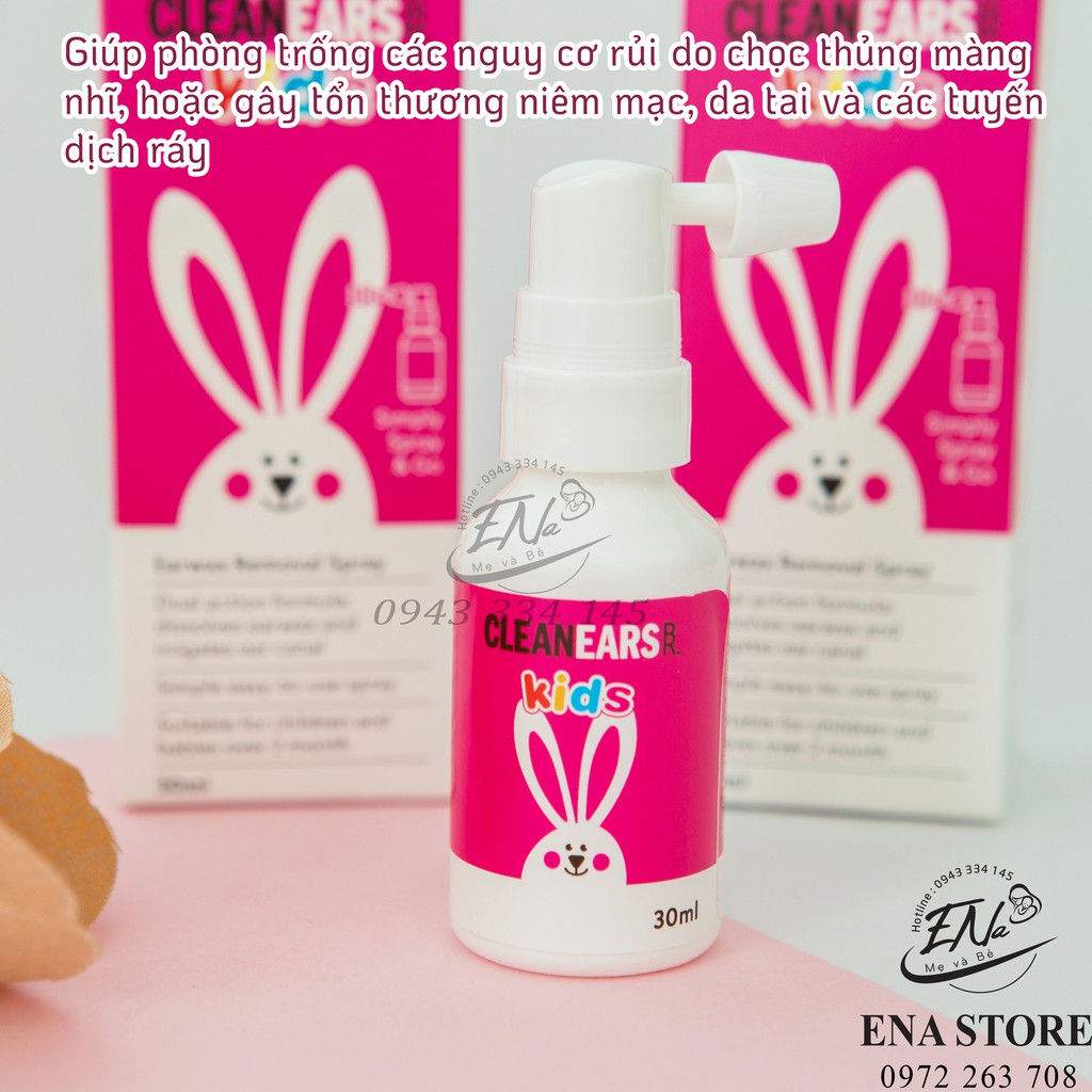Xịt Tan Ráy Tai Cleanears Kids 30mlv cho Bé