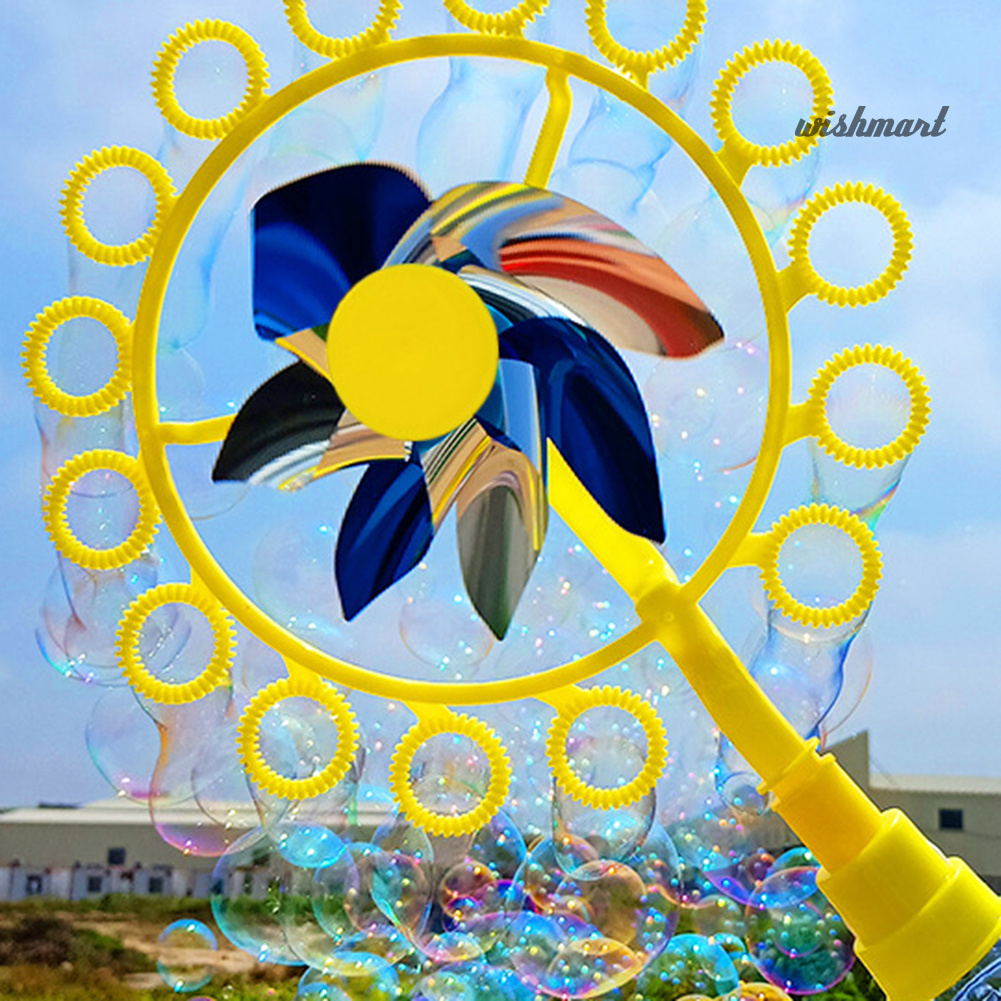 [Wish] Kid Handheld Windmill Manual Bubble Blowing Wand Stick Children Outdoor Toy